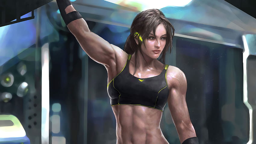 Muscle Girl HD wallpaper