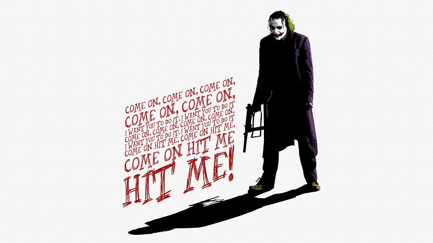 Joker, Batman, The Dark Knight, Heath Ledger, Film, Tipografi, Kutipan Joker Wallpaper HD