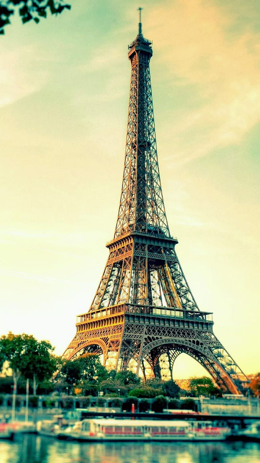 Красива Айфелова кула. Графика на Айфеловата кула, Париж, Париж, Париж вертикално HD тапет за телефон