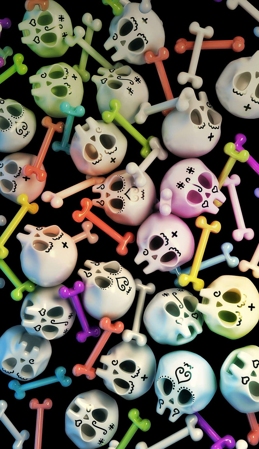 Cute Sugar Skull iPhone Cute Skeleton HD phone wallpaper  Pxfuel