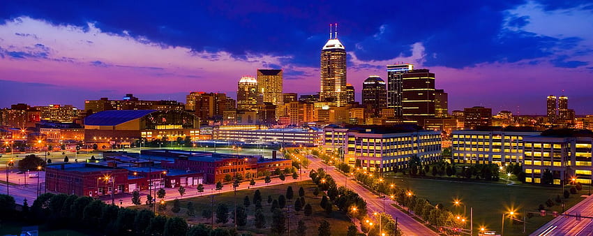 Downtown Indianapolis in 2021. インディアナポリスのスカイライン, スカイライン, 世界の都市 高画質の壁紙