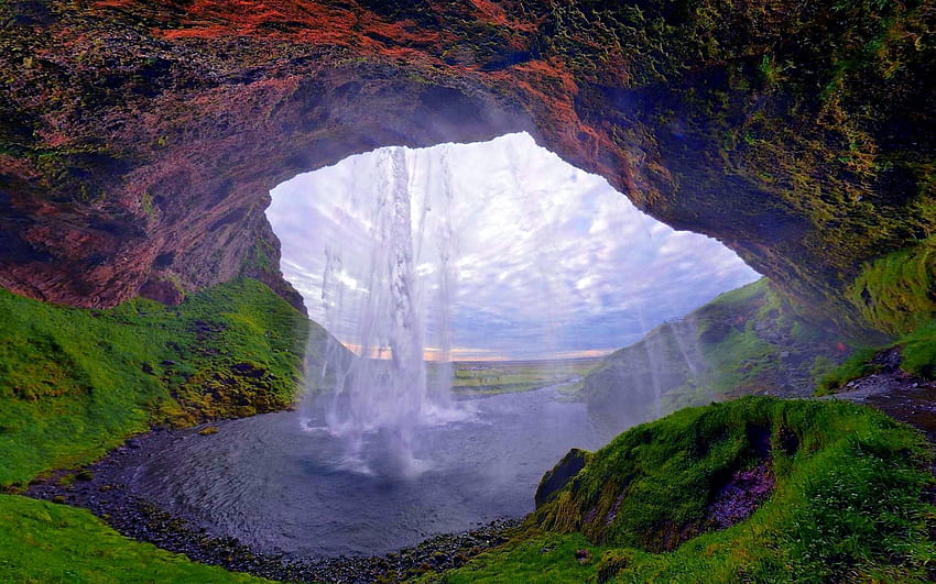 Cascade sous-marine, cascades d'Islande Fond d'écran HD