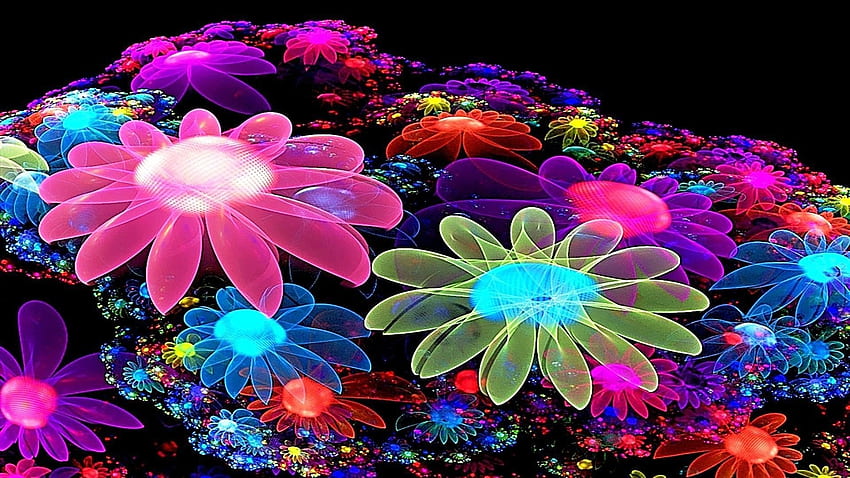 다채로운 꽃 자연 3D HD 월페이퍼