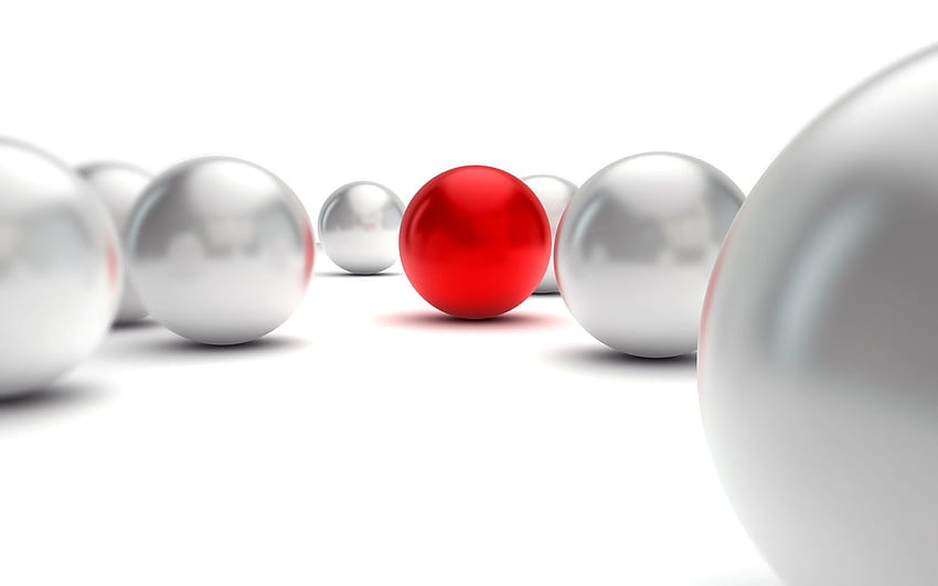 Balls . Sports Balls , Colored Balls and Pool Balls, Red and White 3D HD wallpaper