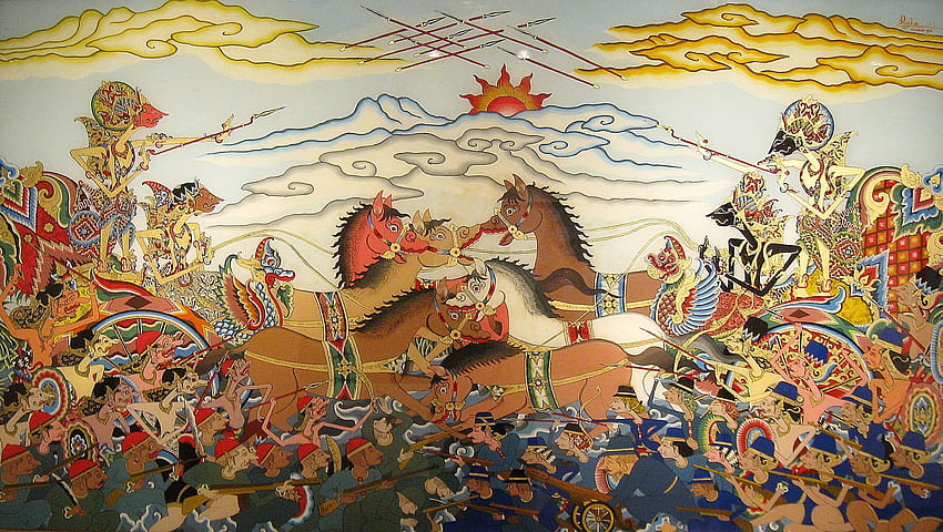 Wayang Painting of Bharatayudha Battle - Wayang HD wallpaper