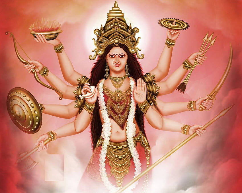 Maa Durga Vikral Roop - Weapons Of Maa Durga -, Goddess Durga HD wallpaper