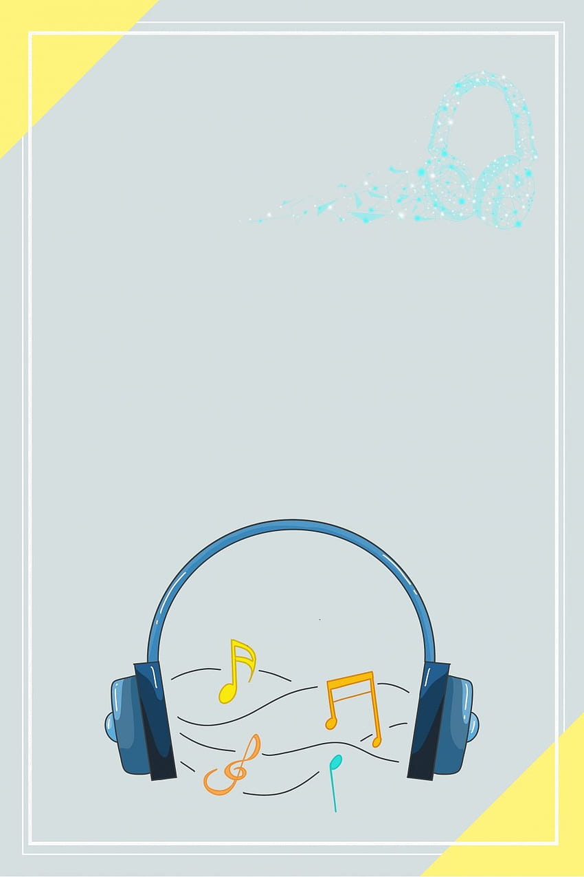 minimalista elegante del cartel de la música de los auriculares, auriculares, material del auricular, de la plantilla del auricular para fondo de pantalla del teléfono