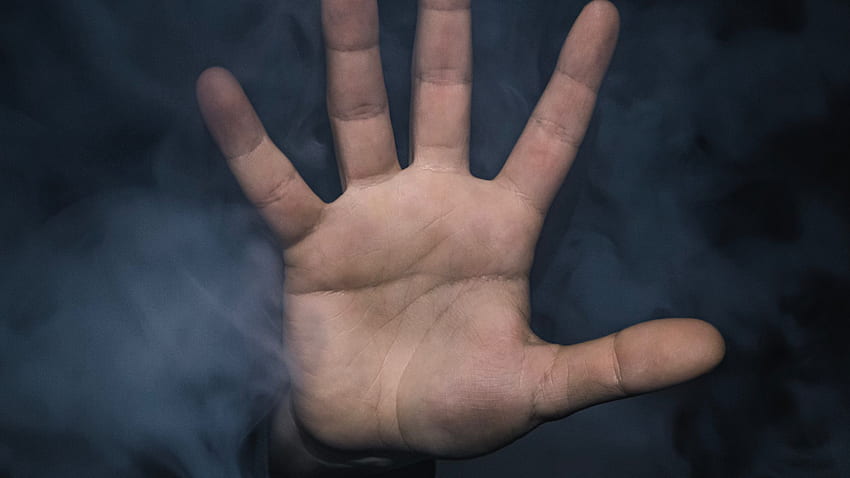 hand, smoke, fingers, palm, gesture, 2048X1152 Finger HD wallpaper