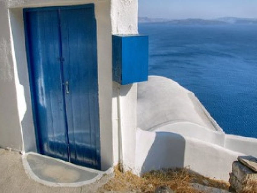niebieskie drzwi, niebieskie drzwi Tapeta HD