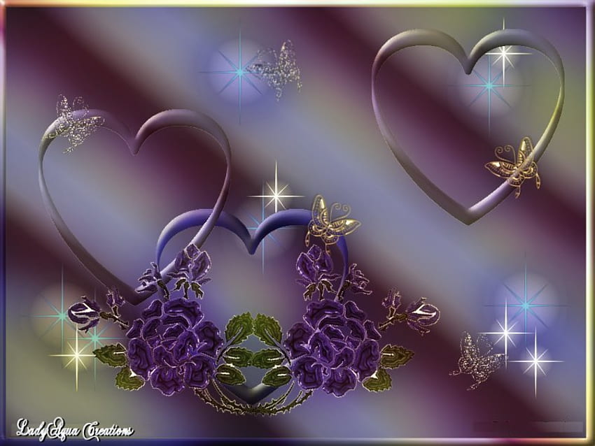 Schmetterlinge auf meinem Herzen, Herz, Schmetterling, Liebe, Blume HD-Hintergrundbild