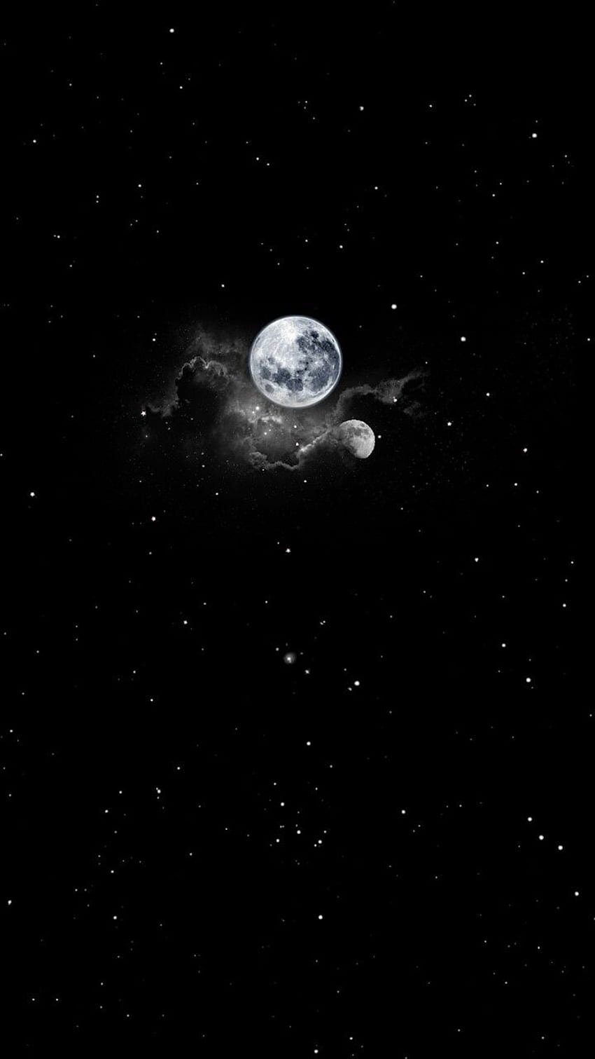 Download wallpaper 938x1668 moon night sky tree stars dark iphone  876s6 for parallax hd background