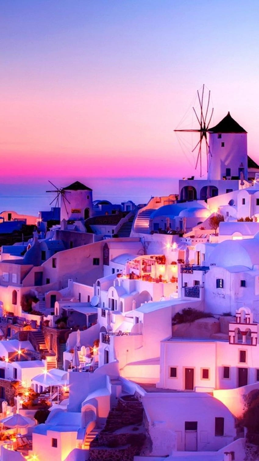 Santorini iPhone, Grécia Papel de parede de celular HD