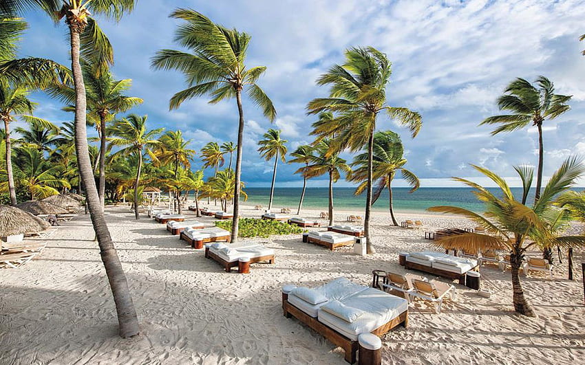 Catalonia Bavaro Beach With Palm Punta Cana Dominican Republic, Dominican Republic Beaches HD wallpaper