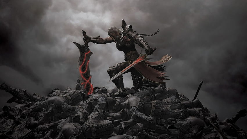 Das Ende des Krieges, Haufen, Schwerter, tot, Held HD-Hintergrundbild