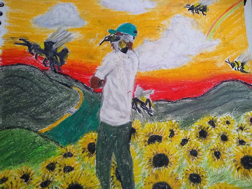 Gt Ruben Drew Tyler The Creator's Flower Boy Cover Art In Oil Pastel, First Time Doing Something Like This HD wallpaper