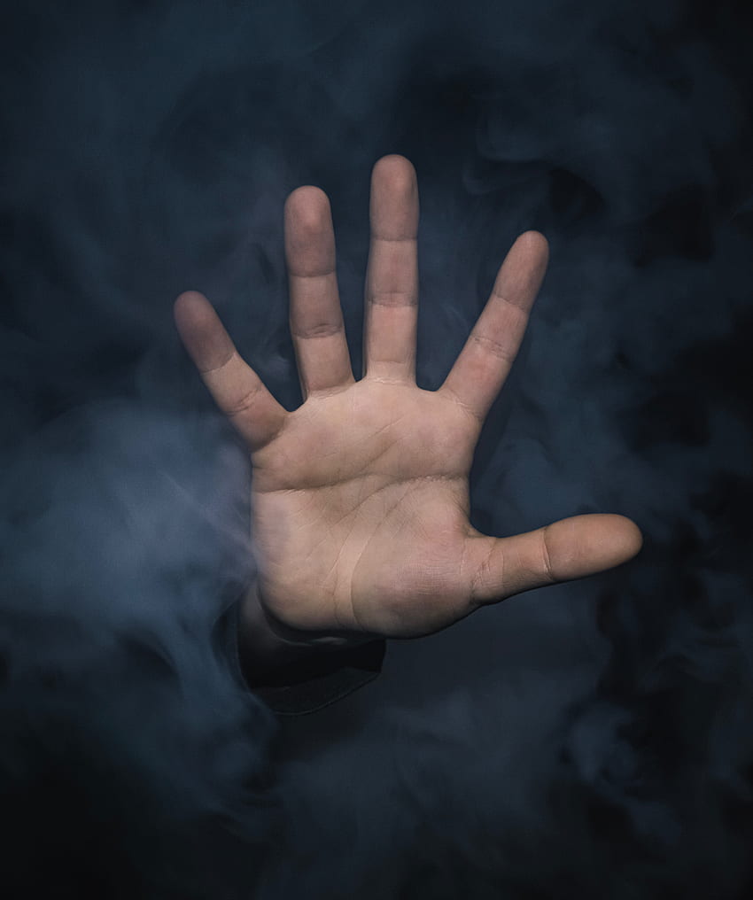 Smoke, Hand, , , Palm, Fingers, Gesture HD phone wallpaper