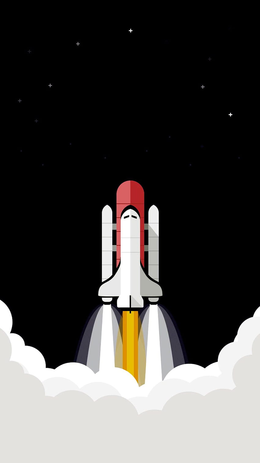 Minimalist Spaceship, Cartoon Spaceship HD phone wallpaper