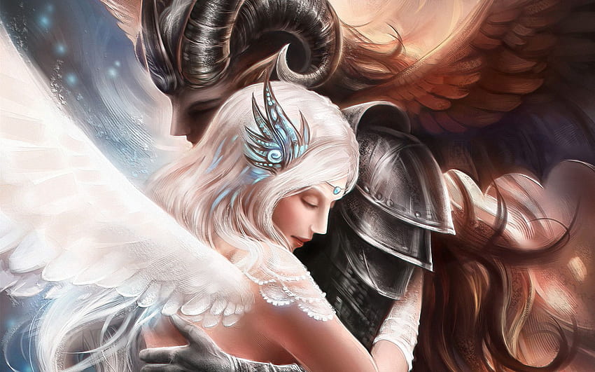 Love Devil And Angel, Anime Angel and Devil HD wallpaper