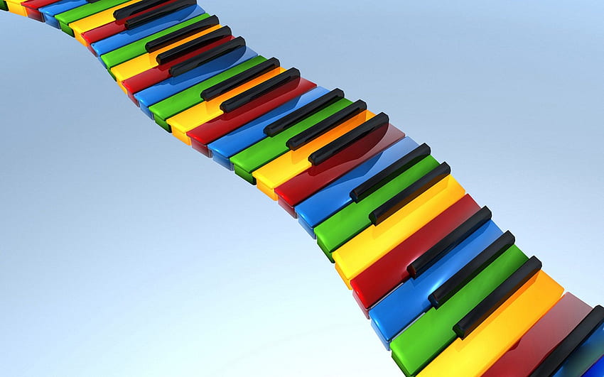 green, blue, music, red, piano, multicolor, yellow, holidays, Piano Bar HD wallpaper