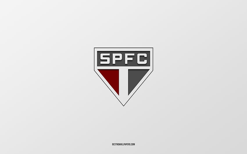 Sao Paulo FC, white background, Brazilian football team, Sao Paulo FC emblem, Serie A, Sao Paulo, Brazil, football, Sao Paulo FC logo HD wallpaper