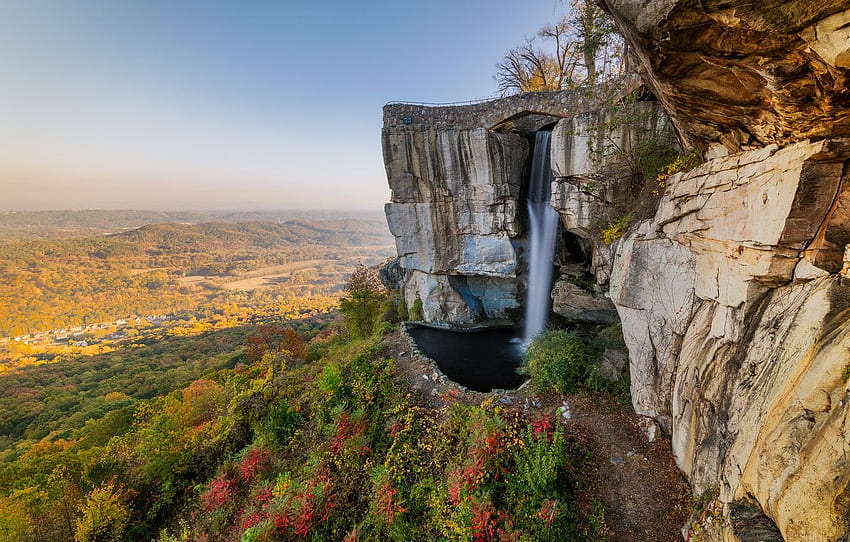 Waterfall, Chattanooga, Lookout, Rock City, Lovers Leap HD wallpaper