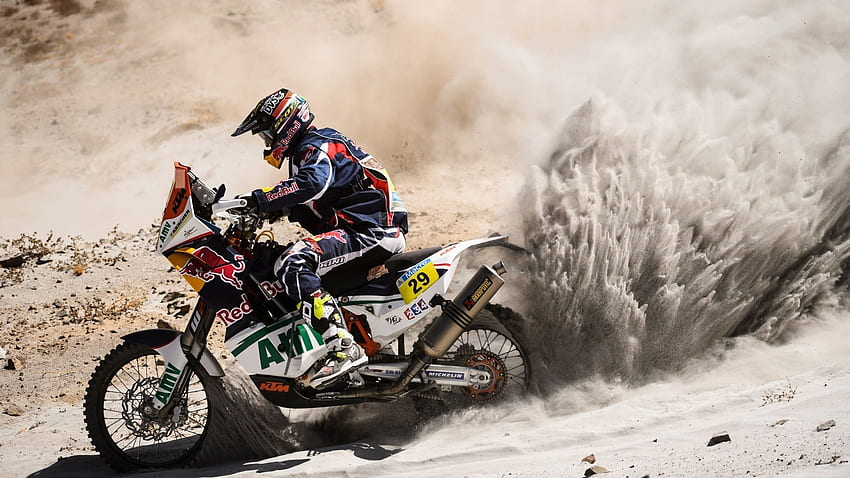 White And Black Off Road Motorcycle, Motorcycle, KTM, Red Bull, Dakar HD wallpaper