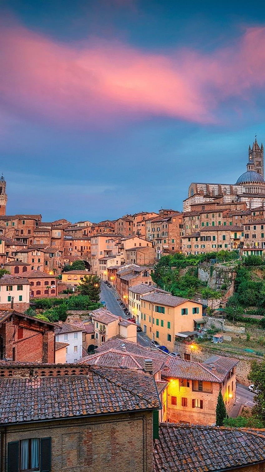 Italy, Tuscany, Siena, city, house, street iPhone 8 HD phone wallpaper