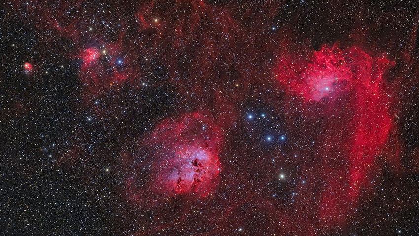Nebula Ruang Galaksi Merah Muda Merah Muda Bintang Langit Hitam Selama Ruang Malam Hari Wallpaper HD