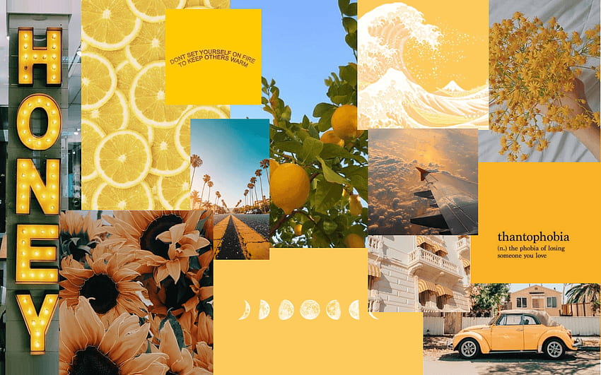Yellow Aesthetic Macbook Screensaver. Cute , Laptop , Laptop, Yellow Collage HD wallpaper