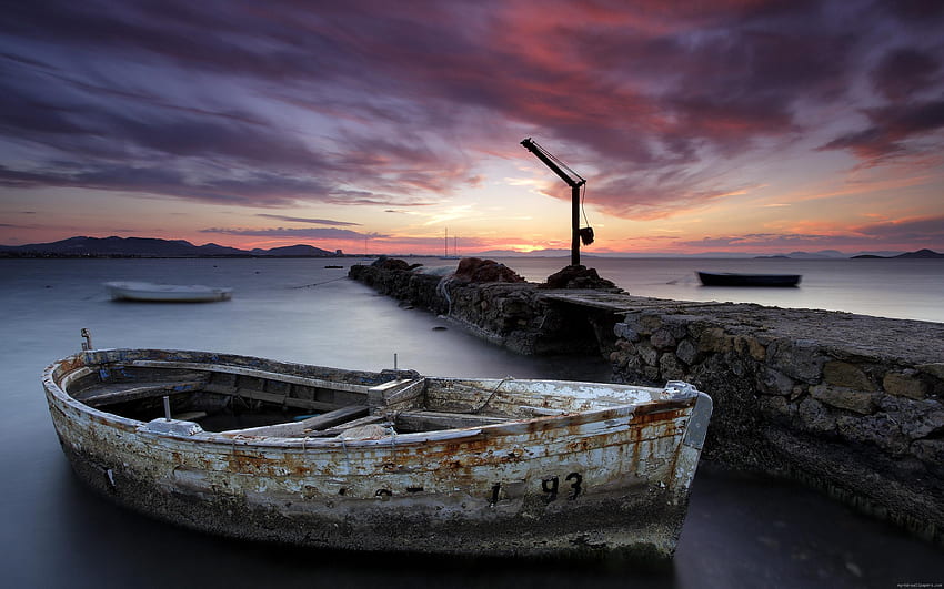 Old boat at sunset . nature and landscape, Old Boats HD wallpaper | Pxfuel