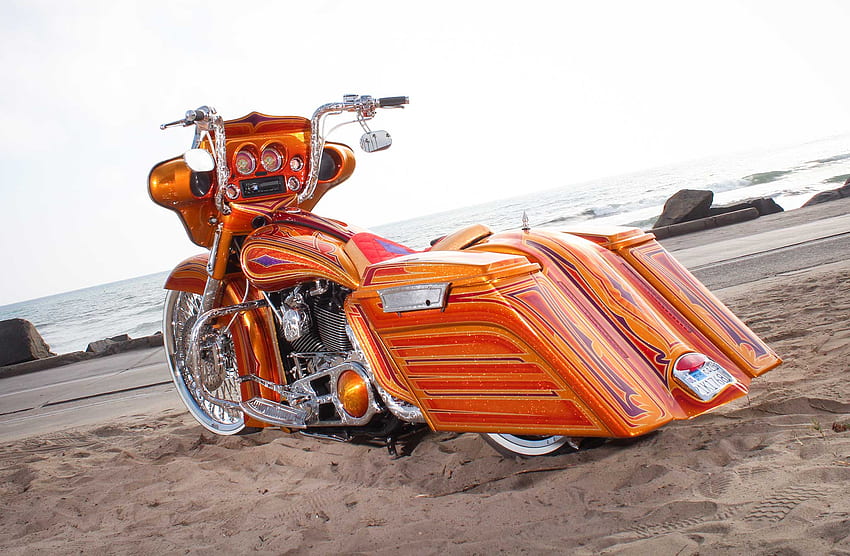 Harley Davidson Street Glide Chicano Style, Harley-Davidson Bagger HD wallpaper