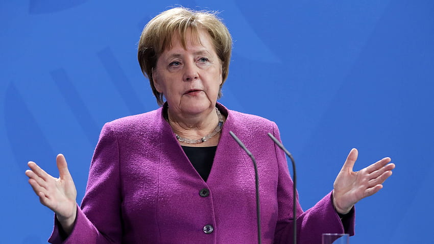 Angela Merkel fordert die EU auf, die Kontrolle über Daten von US-Tech-Titanen zu übernehmen. Finanzzeiten HD-Hintergrundbild