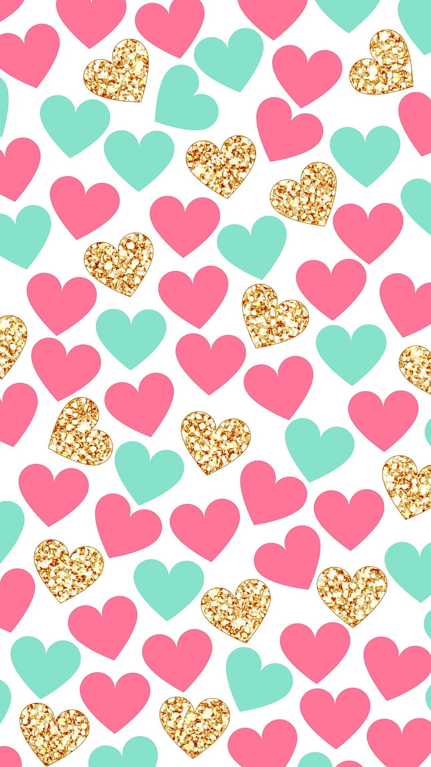 Hearts Background, Rose Gold Heart HD phone wallpaper