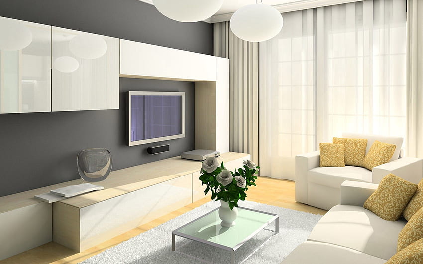 Interior, , , Bouquet, Design, Table, Room, Sofa, Armchair, Side Table, Television, Television Set, Cabinets HD wallpaper