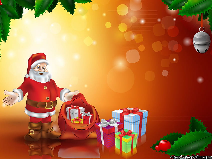 Awesome Santa And Xmas Gifts HD wallpaper