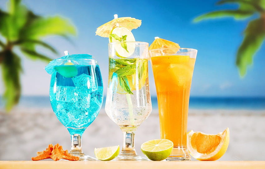 Strand, Sommer, Aufenthalt, Cocktail, Eis, Sommer, Getränke HD-Hintergrundbild