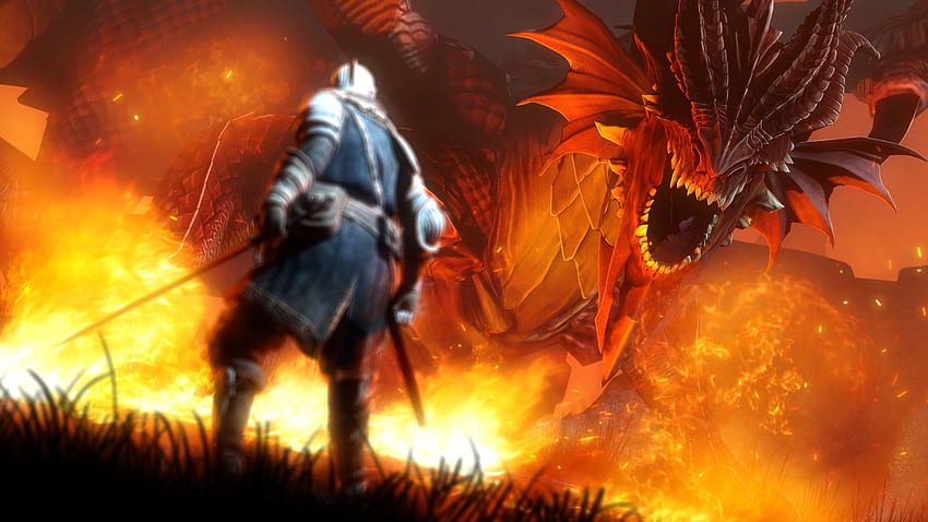 비디오 게임, Dark Souls, Fire, Dragon / 및 모바일 배경, Light and Dark Dragon HD 월페이퍼