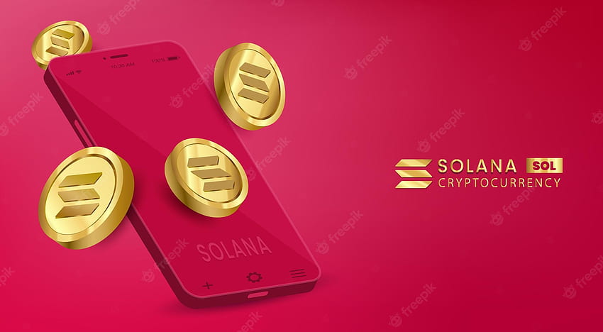프리미엄 벡터. Solana sol cryptocurrency 개념 기술 벡터 배경 및 배너 템플릿 HD 월페이퍼