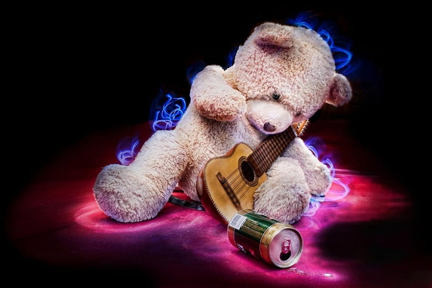 ตุ๊กตาหมี ของเล่น หมีเท็ดดี้ กราฟฟิตี้ เท่ๆ เก๋ๆ วอลล์เปเปอร์ HD