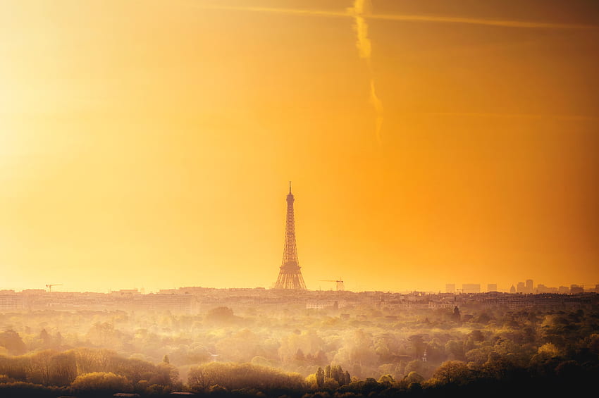 เมือง ปารีส รุ่งอรุณ หอไอเฟล ขอบฟ้า ฝรั่งเศส วอลล์เปเปอร์ HD