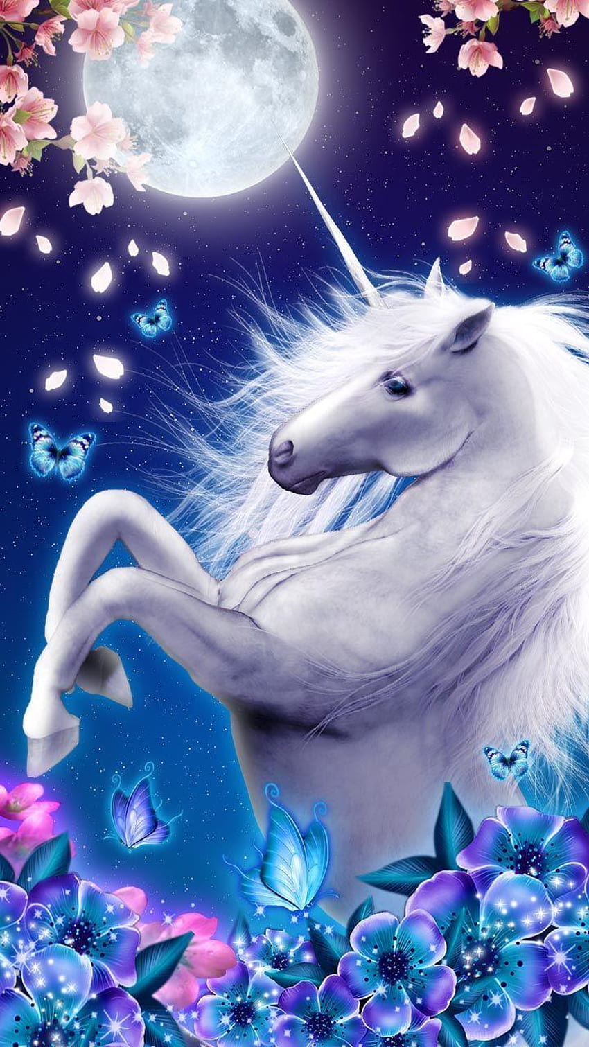 Mistico cavallo unicorno, magico unicorno Sfondo del telefono HD