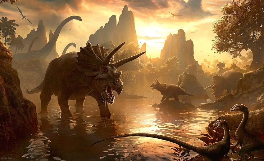 Dinosaur and Background, Dinosaur iPad HD wallpaper