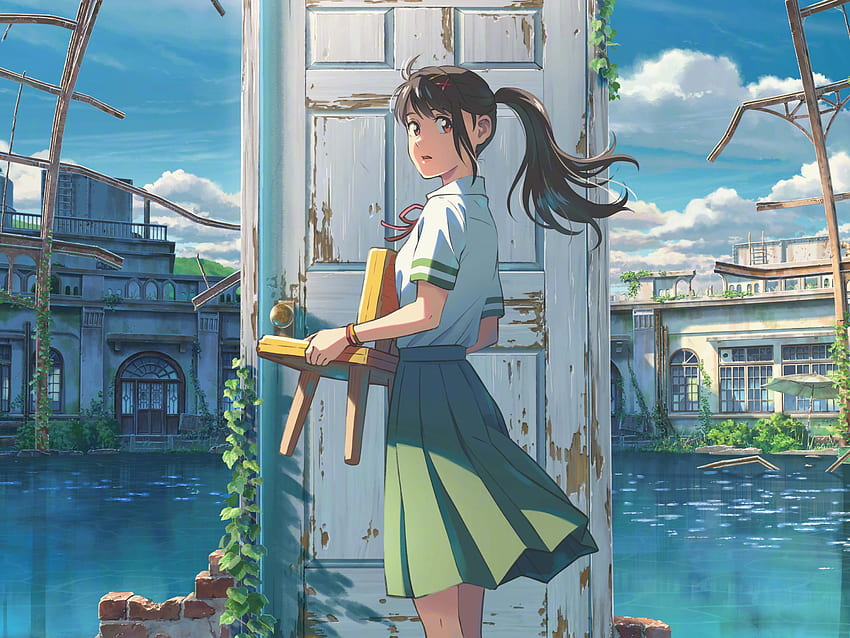 Suzume no tojimari, Anime, Anime_girl, High_school, Suzume_no_tojimari, Door HD wallpaper