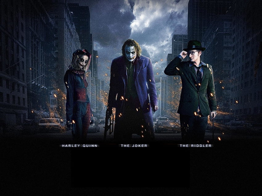 Dark Knight Joker And Harley Quinn HD wallpaper