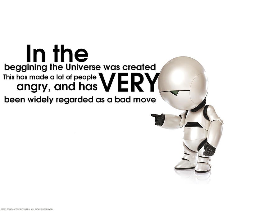 citas, Douglas Adams, La guía del autoestopista galáctico, Marvin el androide paranoico fondo de pantalla