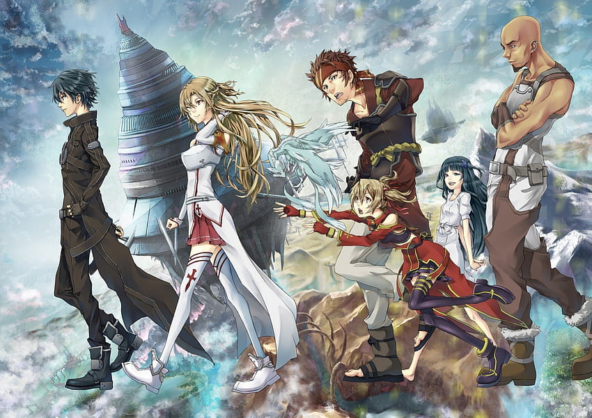SAO, Asuna, Sword Art Online, Kirito HD wallpaper
