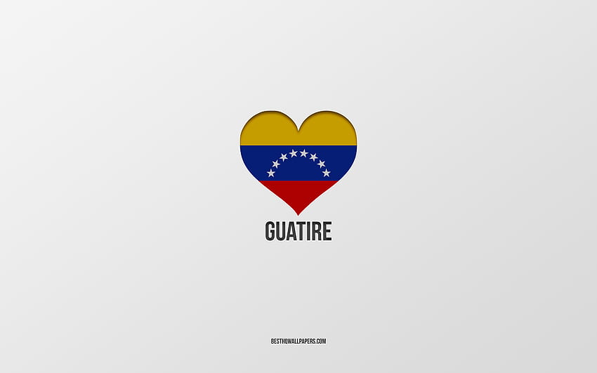 I Love Guatire, Venezuelan cities, Day of Guatire, gray background, Guatire, Venezuela, Venezuelan flag heart, favorite cities, Love Guatire HD wallpaper