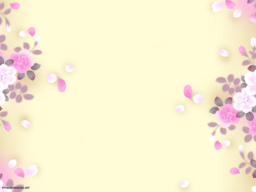 Latar Belakang Bingkai Bunga Mawar Liar Untuk PowerPoint - Template Bunga PPT Wallpaper HD
