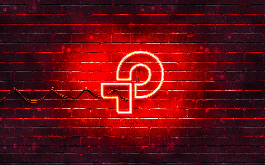 TP-Link red logo, , red brickwall, TP-Link logo, brands, TP-Link neon logo, TP-Link HD wallpaper