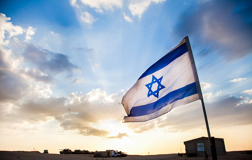 Tel Aviv Israel Flag - Israelische Flagge in Israel HD-Hintergrundbild